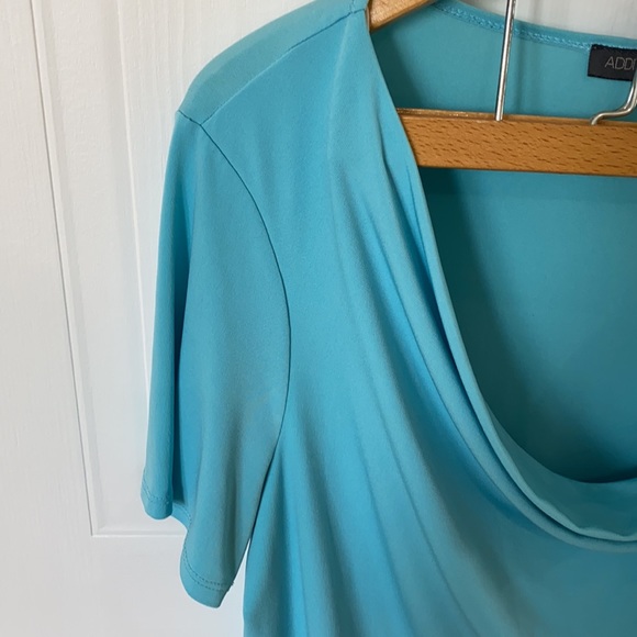 Addition Elle light blue draped neck t-shirt - Picture 2 of 5